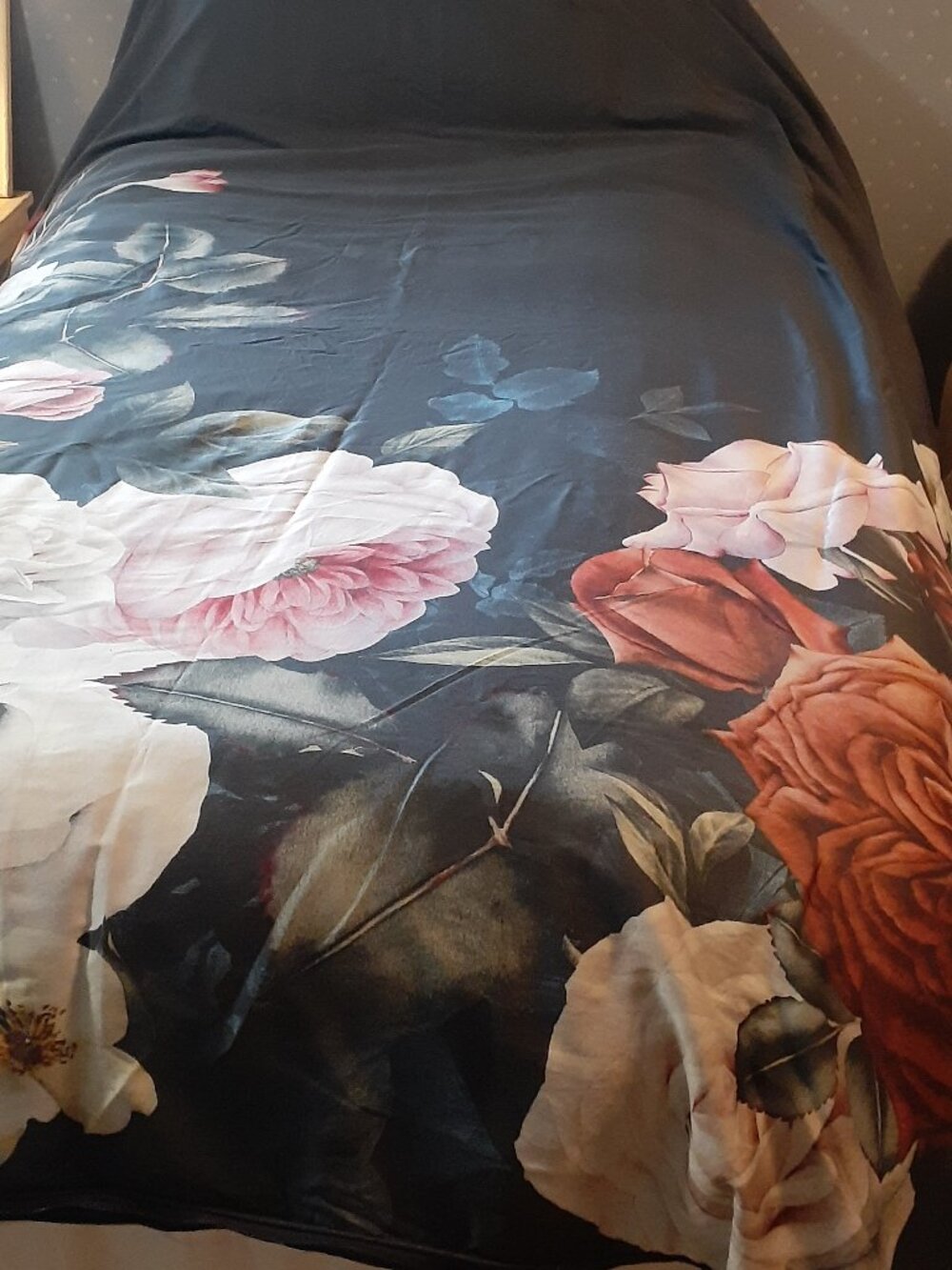 QE Home Dark Romantic Floral Duvet Cover Twin Size